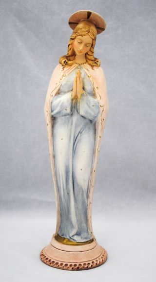 Vintage Borsato Virgin Mary 10.  5 Inch Figurine