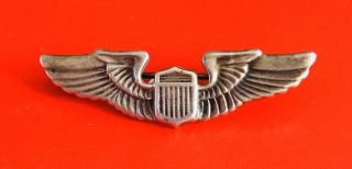 Vtg Ww2 Sterling Silver 925 Us Army Air Force Pilot Wings Pin Badge