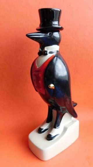 Old Crow Vintage Ceramic Figural Pottery Decanter American Whisky Bottle C1950s