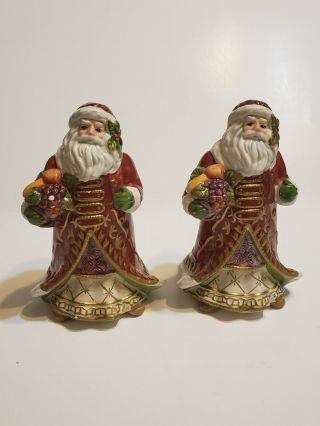 Fitz & Floyd Classic Renaissance Christmas Santa & Santa Salt & Pepper Shakers