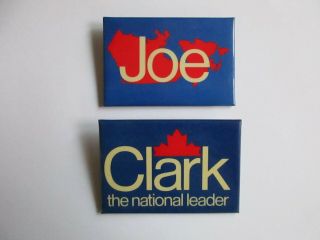 Canada Quebec Political Pinback Pin Button Joe Clark Prime Minister Conservative