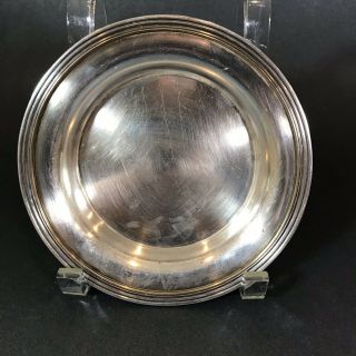Vintage Rb Small Silver Plate Round Tray Serving Plate Wine Coaster 6 " Dia