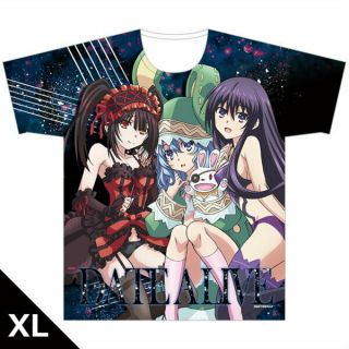 Date A Live Iii Full Graphic T - Shirt [tohka & Kurumi & Yoshino] Xl Size
