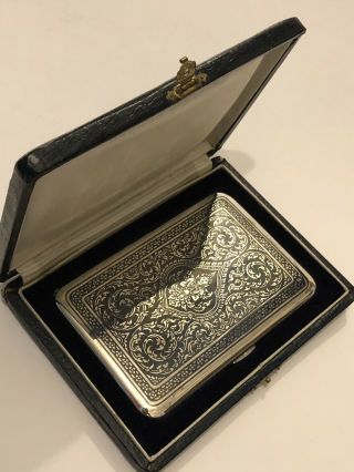 Antique Large Oriental Eastern Siam Thailand Sterling Silver Case