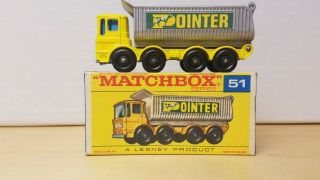 Matchbox Lesney 8 Wheel Tipper Truck Pointer No.  51 Mib