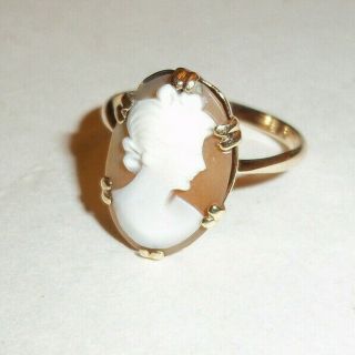 Very Fine Antique 9ct Gold Cameo Ring 9ct Gold.  375 Gold Uk Size P (cm)