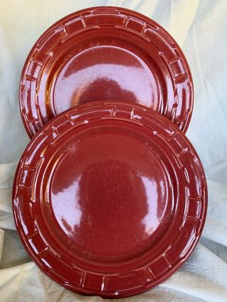 Longaberger Woven Traditions Paprika 2 Dinner Plates Laden With Scratches Usa