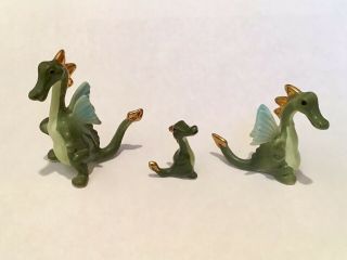 Tiny Miniature Mini Ceramic Dragon Family - Hagen - Renaker ?