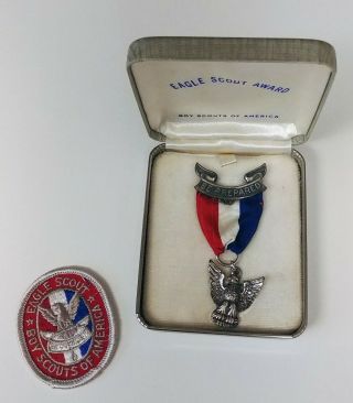 Boy Scout Eagle Scout Award Medal Sterling And Patch