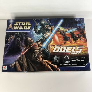 Star Wars Epic Duels Board Game Hasbro Milton Bradley 2002 Rare & 100 Complete