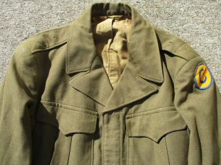 U.  S.  Army WWII OD Wool Jacket with European Constabulary Shoulder Patch Size 40R 2
