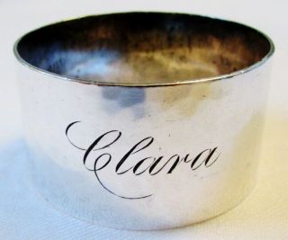 Shreve Antique Sterling Silver Napkin Ring Arts & Crafts Round " Clara " Ex - Cond.