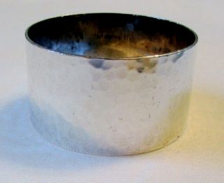 SHREVE ANTIQUE STERLING SILVER NAPKIN RING ARTS & CRAFTS ROUND 