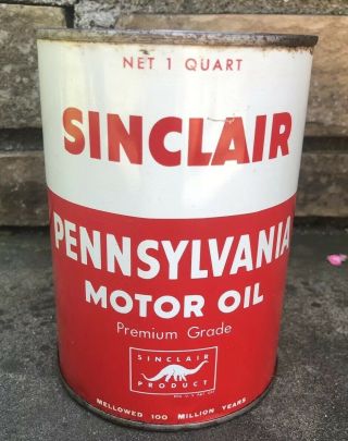 Vtg 1950s Sinclair Aviation Pennsylvania Motor Oil 1 Quart Oil Cans Tin Uncommon