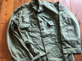 Wwii Us Army Hbt Shirt,  Size 40r