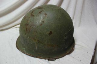 US Military WW2 Army USMC M1 Rear Seam Helmet Swivel Bale Unrestored34 2