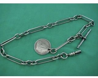 Antique Victorain Silver Hallmarked Albert Pocket Watch Chain & 1895 Fob