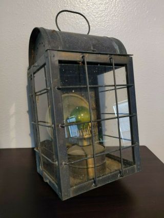 Vintage Brass Wall Mount / Hanging Lamp Light Lantern Cage Nautical Depot 16x9x8