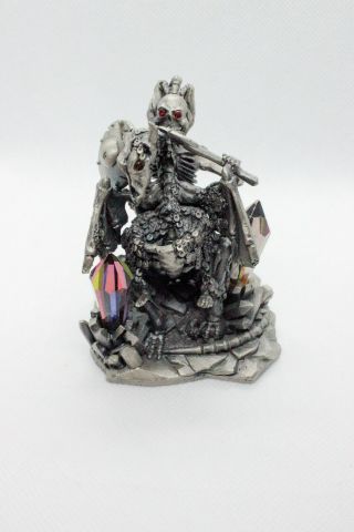 Dark Secrets Skeleton Warrior Figurine W/ Crystal Myth And Magic From Tudor