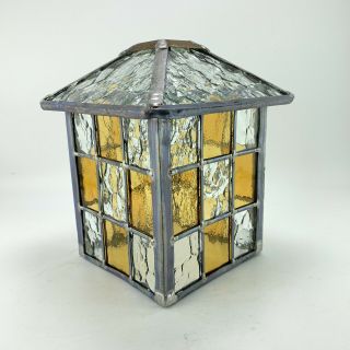 Vintage Stained Glass Leaded Light Fitting Lantern Porch Hall