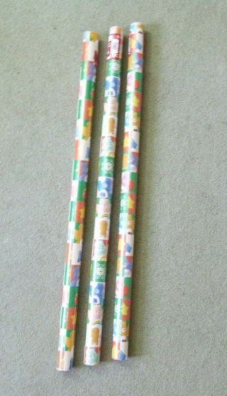 3 Rolls Of Vintage Care Bears Christmas Gift Wrapping Paper 50 Sq Ft Per
