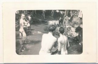 Camp Shelby 1942 Ww2 Photo Naked Soldiers Skinny Dipping Gay Interest
