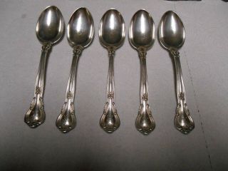 5 Gorham Chantilly Sterling Silver 5 7/8 " Teaspoons Pat.  1895 H Mono