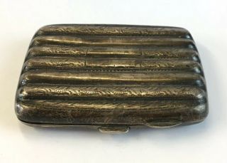 Antique 1909 William Lewis Solid Silver Fluted/ribbed Design Cigarette Case