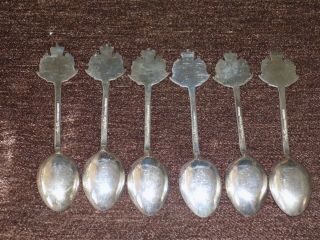 6 Sterling Silver Spoons,  Royal Hong Kong Police Spoons,  Wai Kee,  Chinese Export