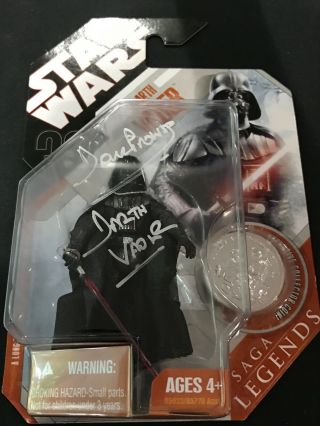 Dave Prowse Darth Vader Star Wars Action Figure Signed Autographed Beckett Bas