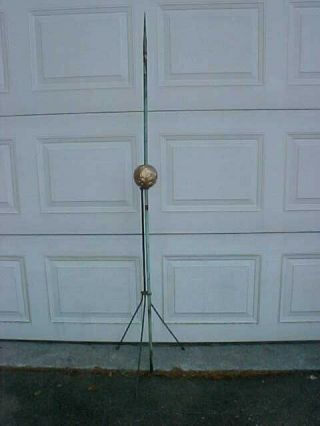 Antique Copper Lightning Rod With Pottery Ball