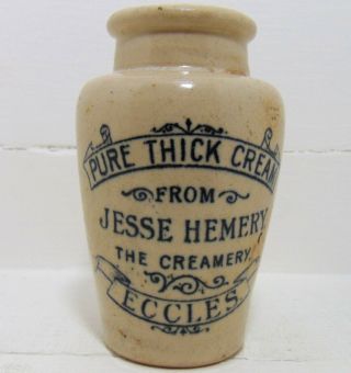 Pure Thick Cream Pot From Jesse Hemery Of Eccles (manchester) C1900 