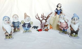 Lladro Retired Snow White And The Seven Dwarfs - " Happy " Dwarf 7537
