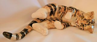 Awesome Early Jenny Winstanley Pottery Cat Size 8 Catherdral Glass Eyes