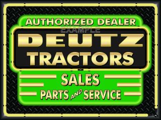 Deutz Tractors Dealer Remake Neon Effect Print Banner Sign Art Mural 4 
