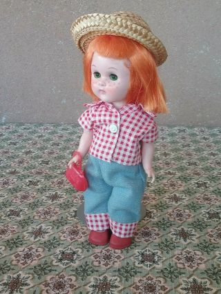 Vintage Vogue Ginny 8 " Doll Wee Imp Orange Freckles Bent Knee Walker Restrung