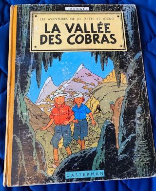 La Vallee Des Cobras Casterman 1st Edition 1956 B20 By Herge Eo First Tintin