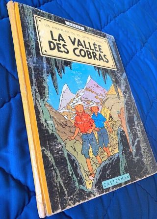 LA VALLEE DES COBRAS Casterman 1st Edition 1956 B20 by Herge EO First Tintin 2