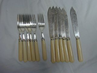 Silver Plated Fish Knife & Fork Set 6 Piece For Fine Dining Hp&co