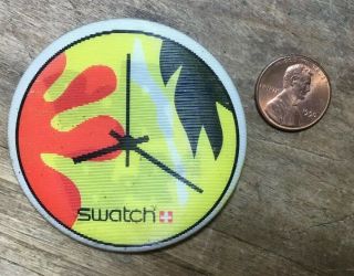 Vintage Swatch 2.  25” Ad Pin Back Button Bora Bora Moving Picture