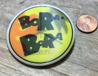 Vintage SWATCH 2.  25” AD Pin Back Button Bora Bora Moving Picture 3