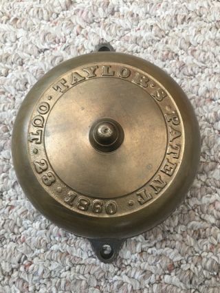 Antique Victorian Taylor’s Patent Oct.  23 1860 Door Bell