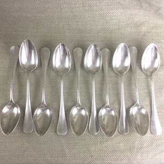 Antique French Silver Plate Large Table Spoons Cutlery Flatware