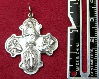 Chaplain Vintage Wwii Sterling Wartime Dog Tag Catholic Id Crucifix Medal Cross