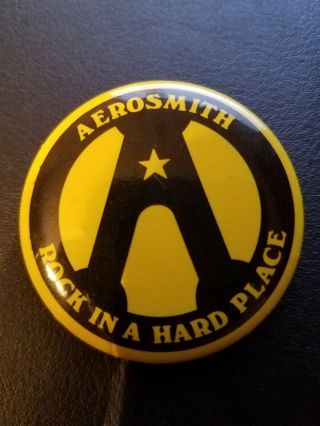 Vintage 1982 Aerosmith Rock In A Hard Place Concert Tour Pin Button