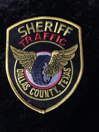 Dallas County Sheriff Texas Police Patch Traffic Motor Wings With Yellow Trim