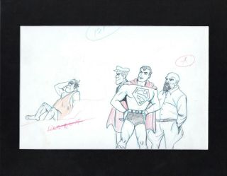 Superboy 1967 - 1968 Production Animation Cel Drawing Filmation Superman Aquaman