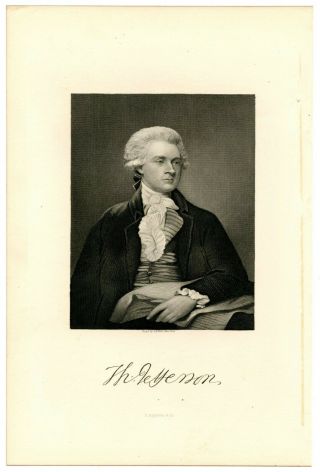 Thomas Jefferson,  Declaration Of Independence Signer/president,  Engraving (7855)