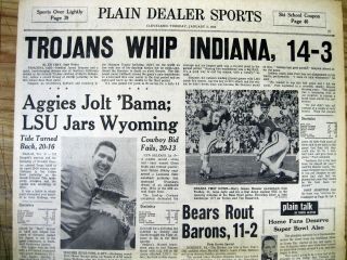 1968 Newspaper 1 Usc W O J Simpson Defeats Indiana In Rose Bowl Football Game