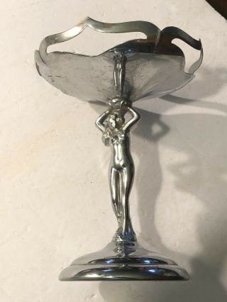 Art Deco Farber Brothers Nyc Chrome Nude Lady Candy Dish Holder No Dish Beauty